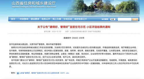 晉城一小區榮獲省物業服務評估表彰，優秀管理經驗獲推廣